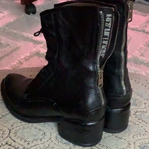 AS98 EUC ODIE COMBAT BOOT soft black leather lace up boots size 6/36 with box - Picture 5 of 13